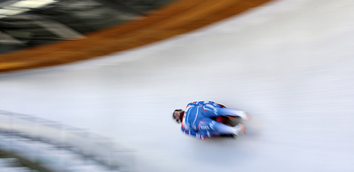 Alexander Denisyev and Vladislav Antonov stop the clock at 47.120 and top the rankings sheet at the Viessmann Luge World Cup Nations Cup, a test event for the PyeongChang 2018 Olympic and Paralympic Winter Games next year, at the Alpensia Sliding Center in Pyeongchang, Gangwon-do Province.